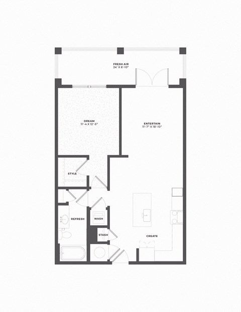 this is the floor plan of a 1 bedroom apartment at the aspen condos